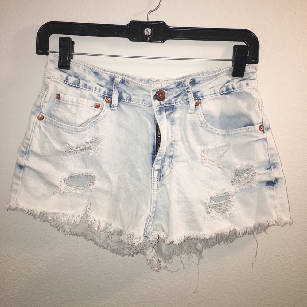 High waisted jean shorts